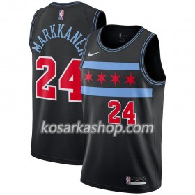 Dres Chicago Bulls Lauri Markkanen 24 Nike 2018-19 City Edition Crna Swingman